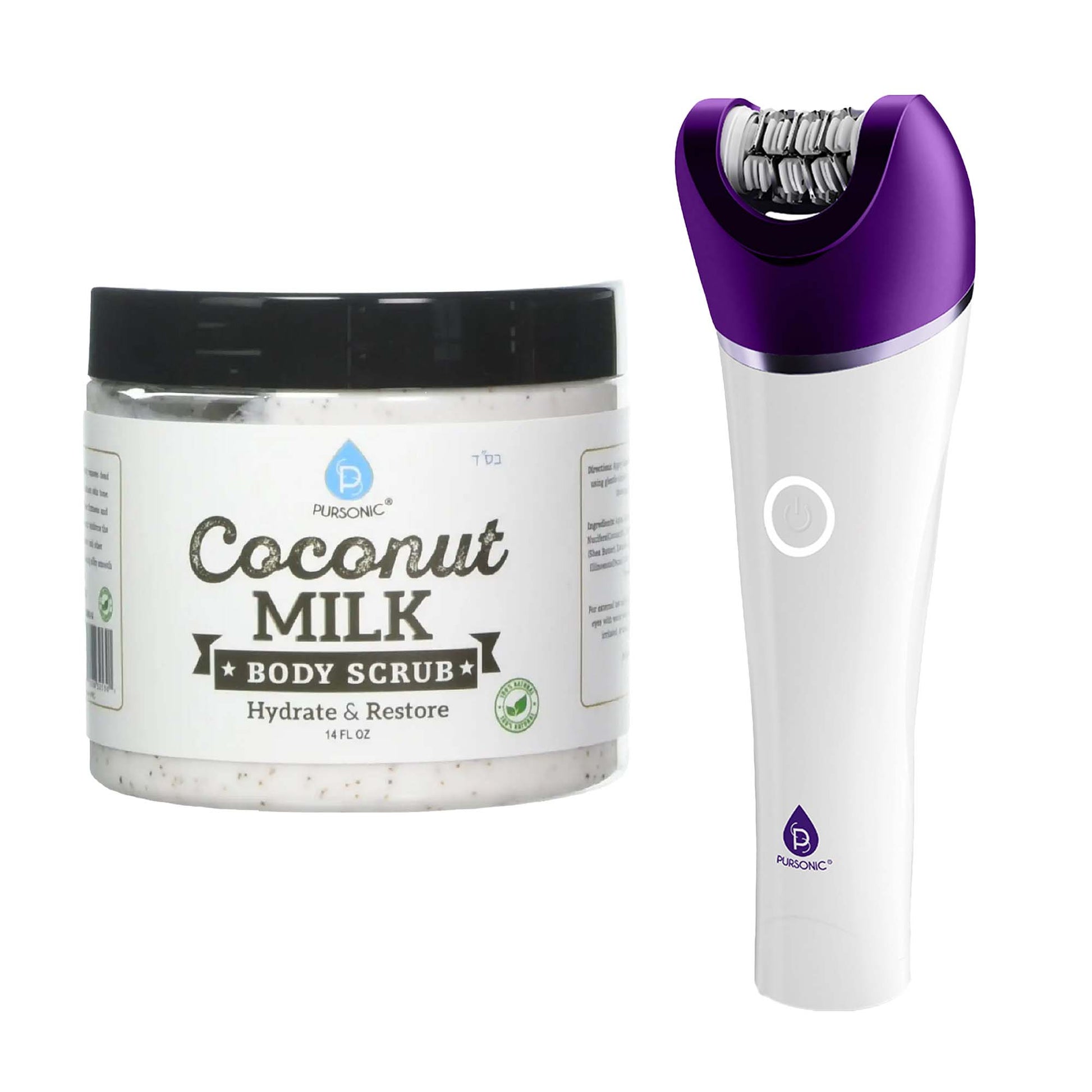 Pursonic Smooth & Radiant Skincare Bundle: 6-in-1 Smooth Glide Epilator + Coconut Milk Body Scrub-0