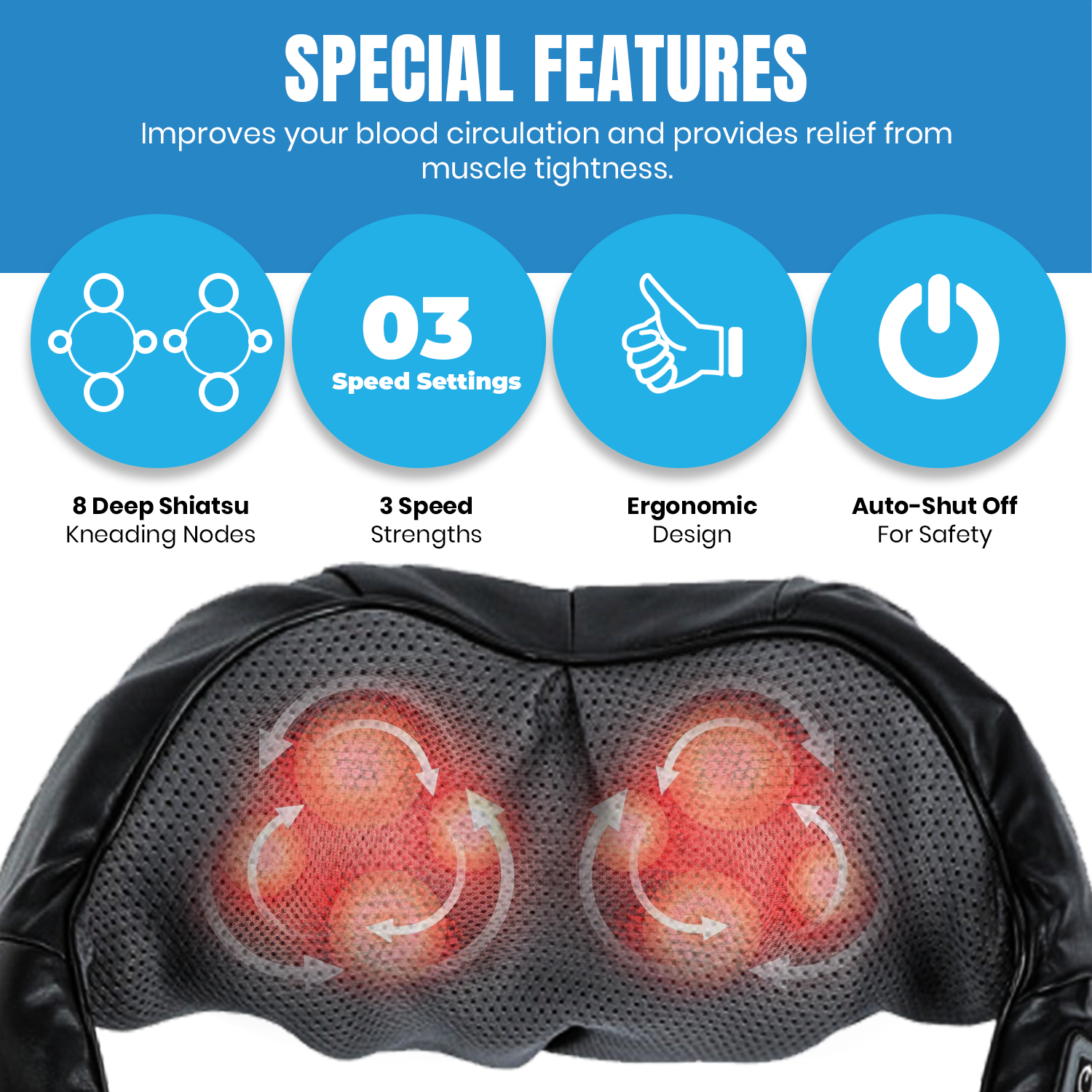 Pursonic 3D Shiatsu Heating Back and Neck Massager-3