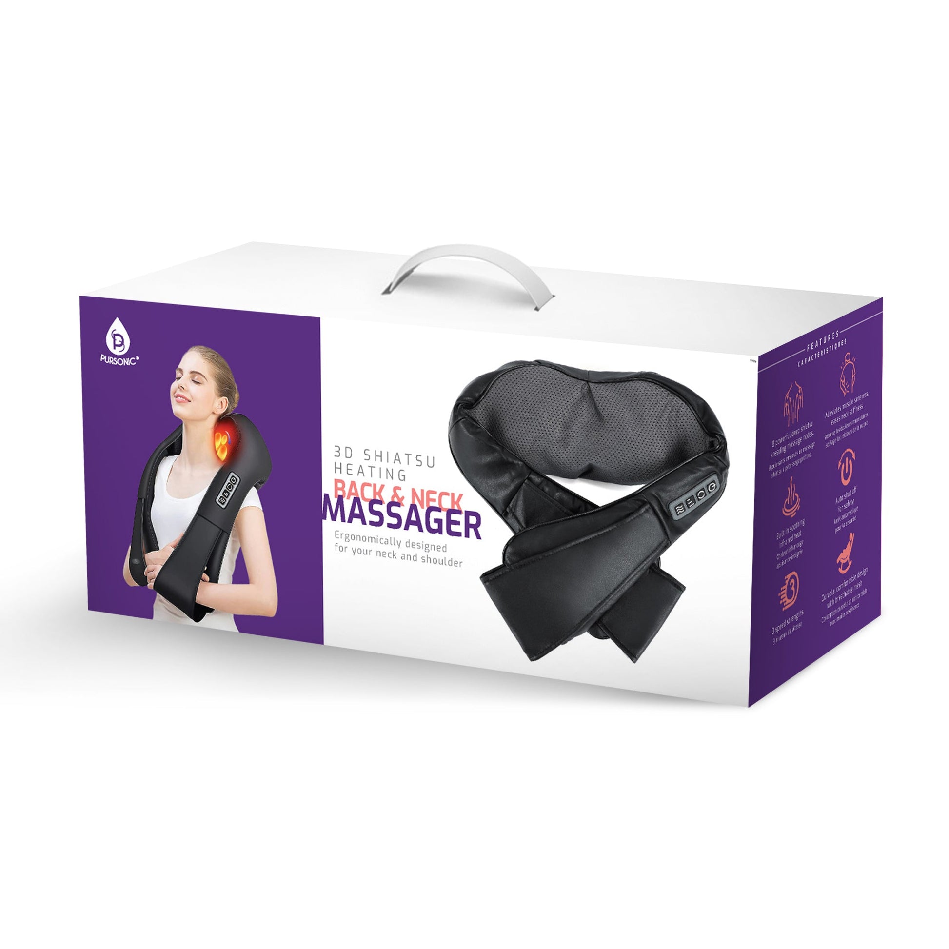 Pursonic 3D Shiatsu Heating Back and Neck Massager-0