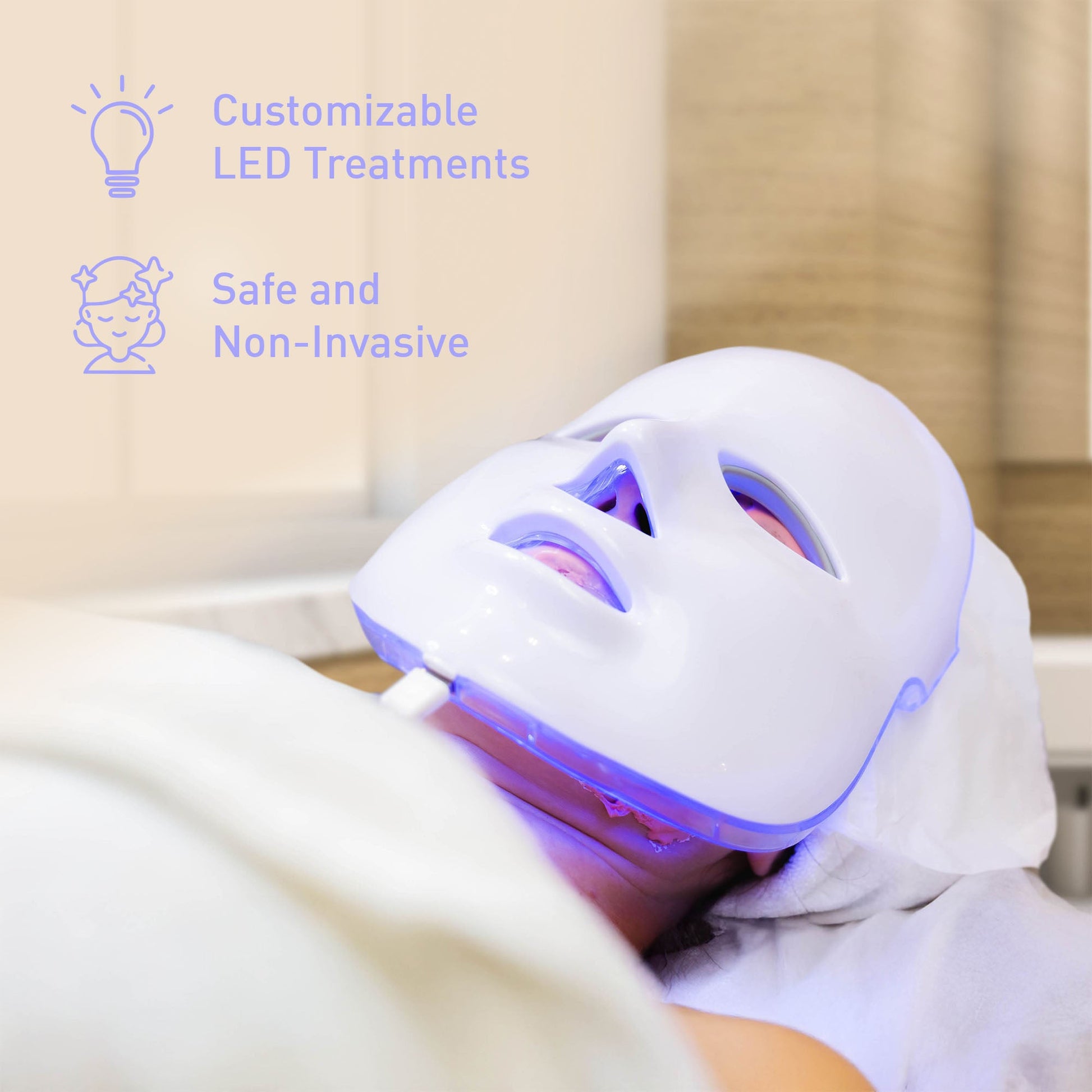 7-in-1 LED Light Therapy Face Mask & Pursonic Facial Steamer Hot Mist Moisturizing Spa Bundle-1