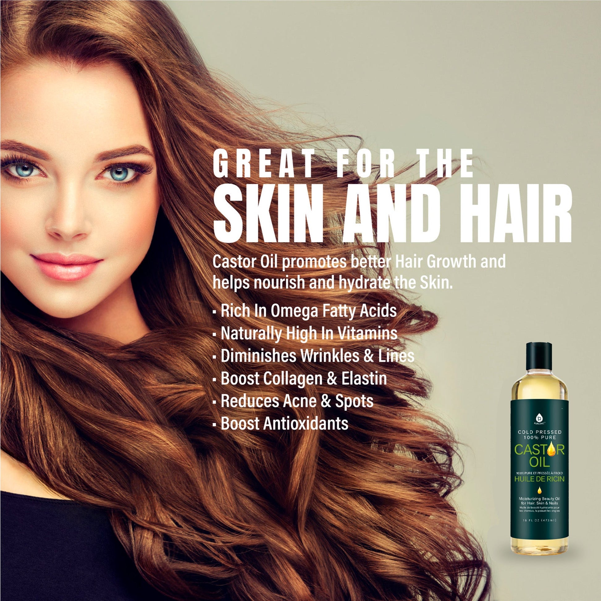 100% Pure Cold Pressed Castor Oil 16 Oz-2