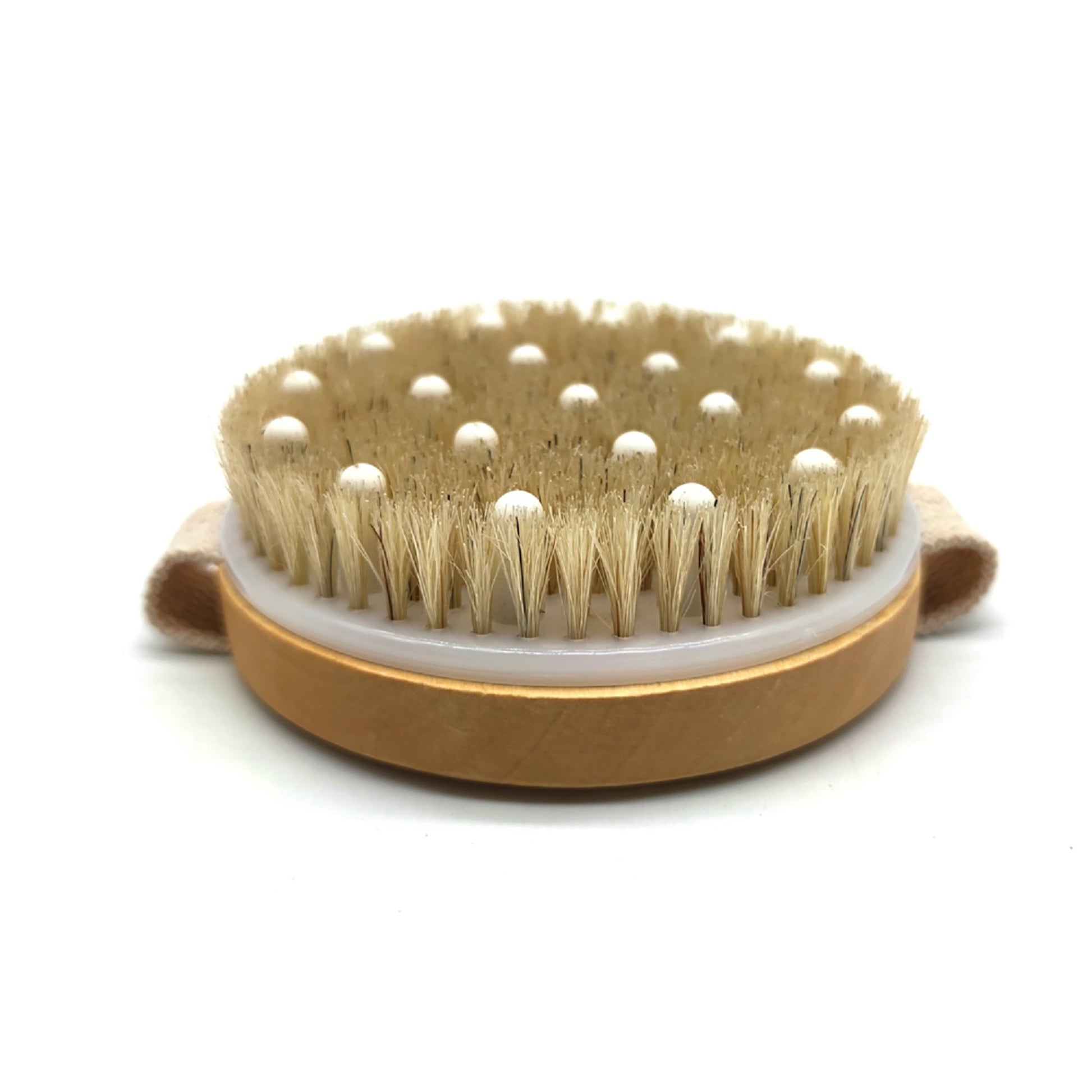Bath Brush and Rubber Massager with Lotus wooden handle-2