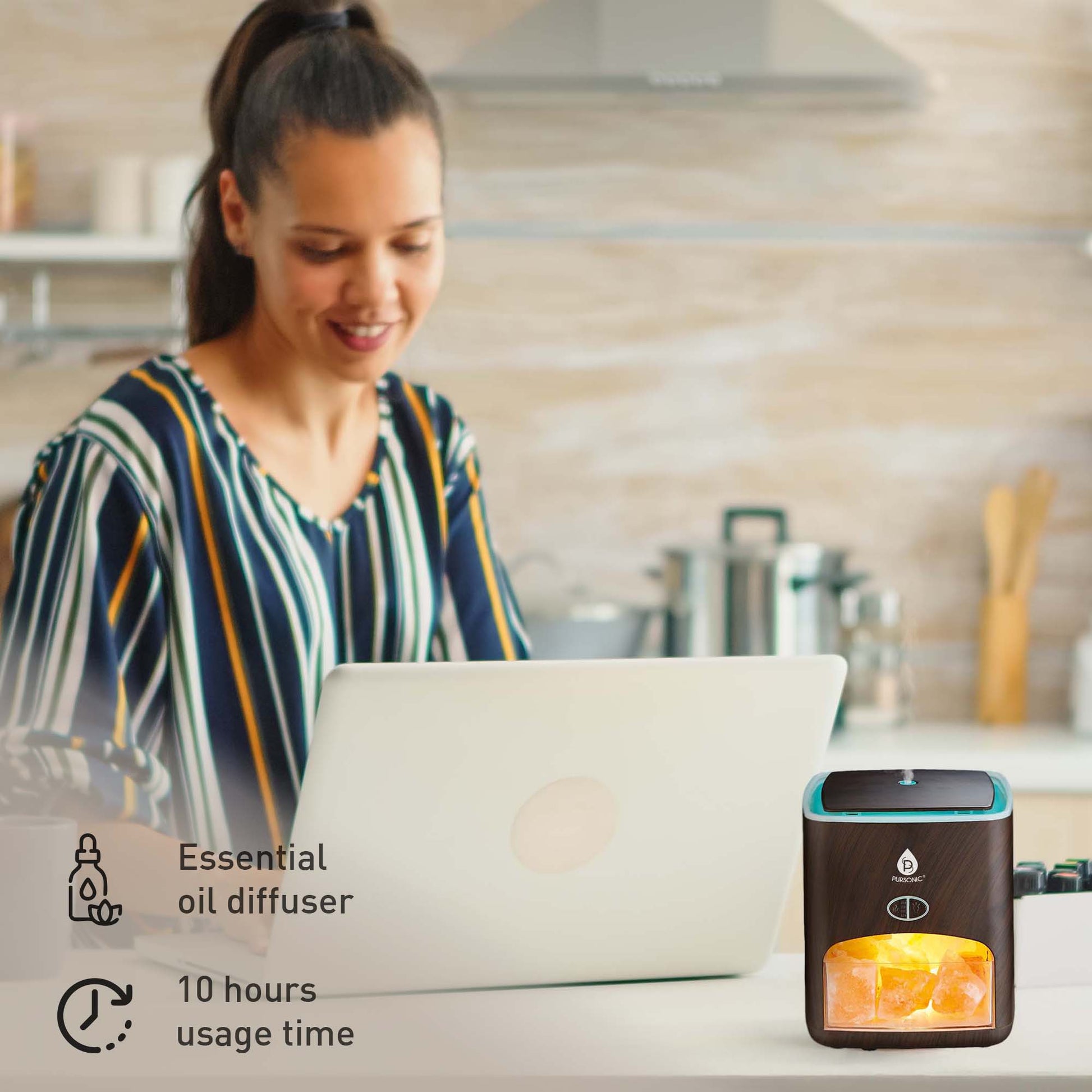 Pursonic At-Home Spa Essentials: Coffee Scrub, Himalayan Salt Lamp Diffuser, Massage Gun, Bath Bombs, & More-4