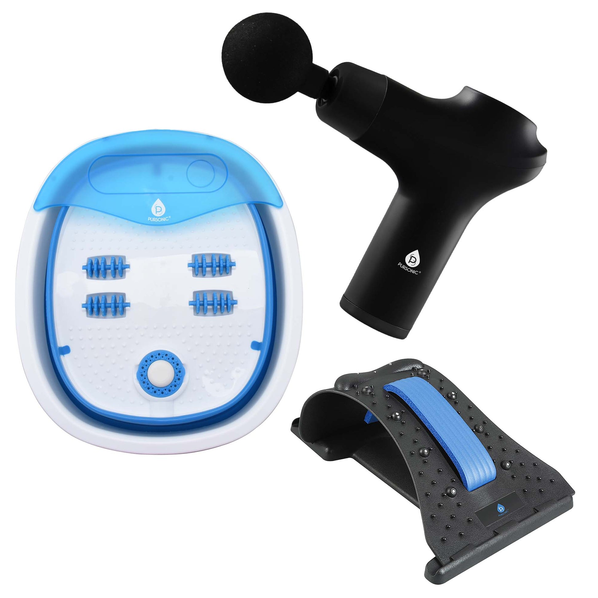 Head-to-Toe Relaxation Bundle: Massage Gun, Neck & Shoulder Stretcher, Foot Massager-0
