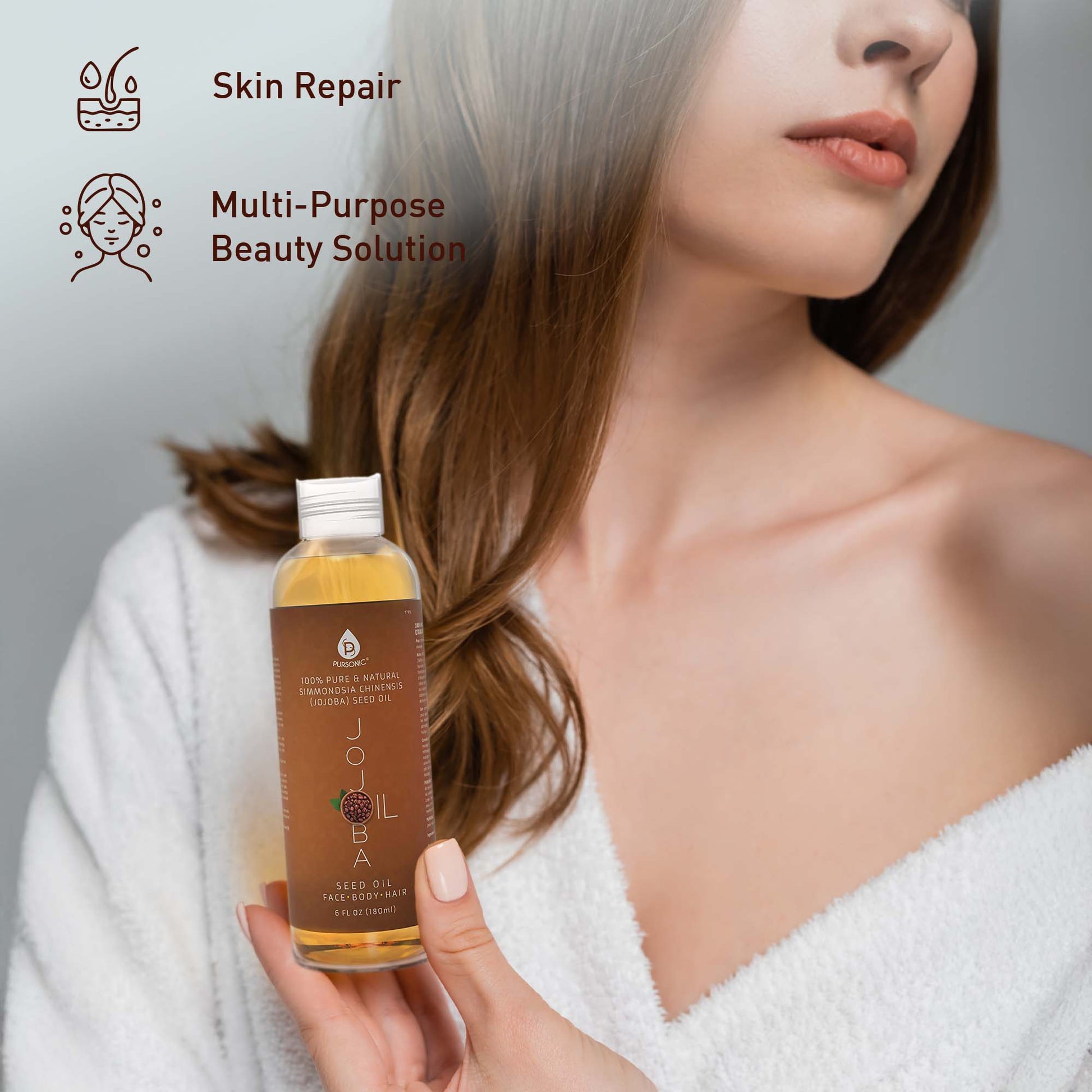 Pursonic Essential Oils & Skin Care Mega Bundle – 100% Pure Golden Jojoba Oil, Rosehip Oil, Sweet Almond Oil, Fractionated Coconut Oil, and Castor Oil-3