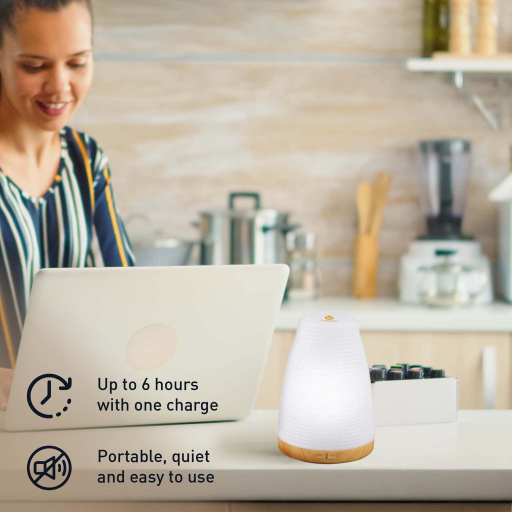 Pursonic Essential Oils Wellness Bundle – Includes Lava Stone Bracelet, 2-in-1 USB Diffuser, and 6-Pack of 100% Pure Aromatherapy Oils-1